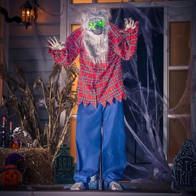 JOYIN 63in Halloween Animated Standing Werewolf Ghostly Designs Whimsical Accents