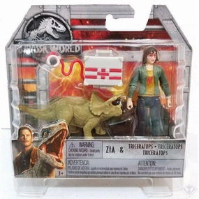 Jurassic World Figures Zia & Triceratops Figurines Playset Solo Developer