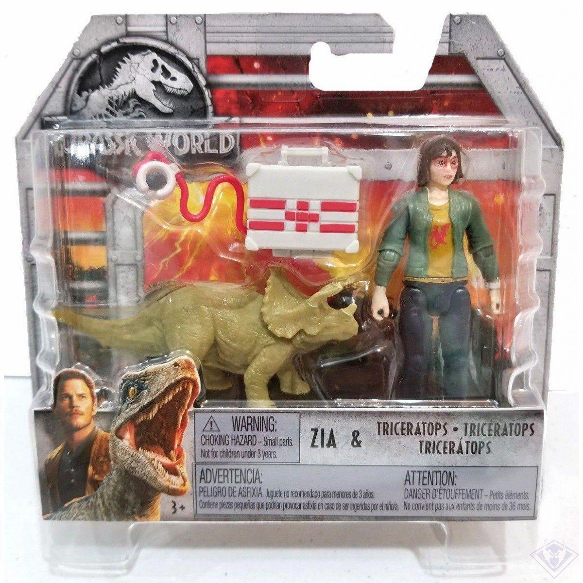 Jurassic World Figures Zia & Triceratops Figurines Playset Solo Developer