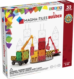 Volcano Model Holiday Celebration Magna Tiles Clear Color Builder 32 piece set