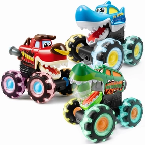 Glow Rover 3 Pack Monster Truck Toy Light-Up Cars for Toddlers Consciousness Raise