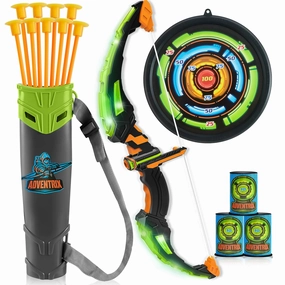 Role Playing Assignment Submit Kids LED Light Up Archery Toy Set with Suction Cup Arrows, Target & Arrow Case