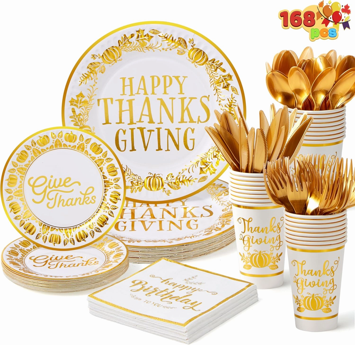 168Pcs Thanksgiving Paper Plates Set Rhythm Practice Recycled Material
