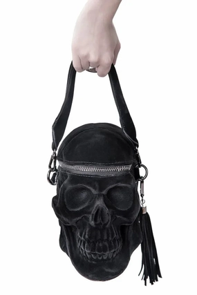 Playful Decorations Charming Masks Killstar - Grave Digger Skull Handbag (VELVET)