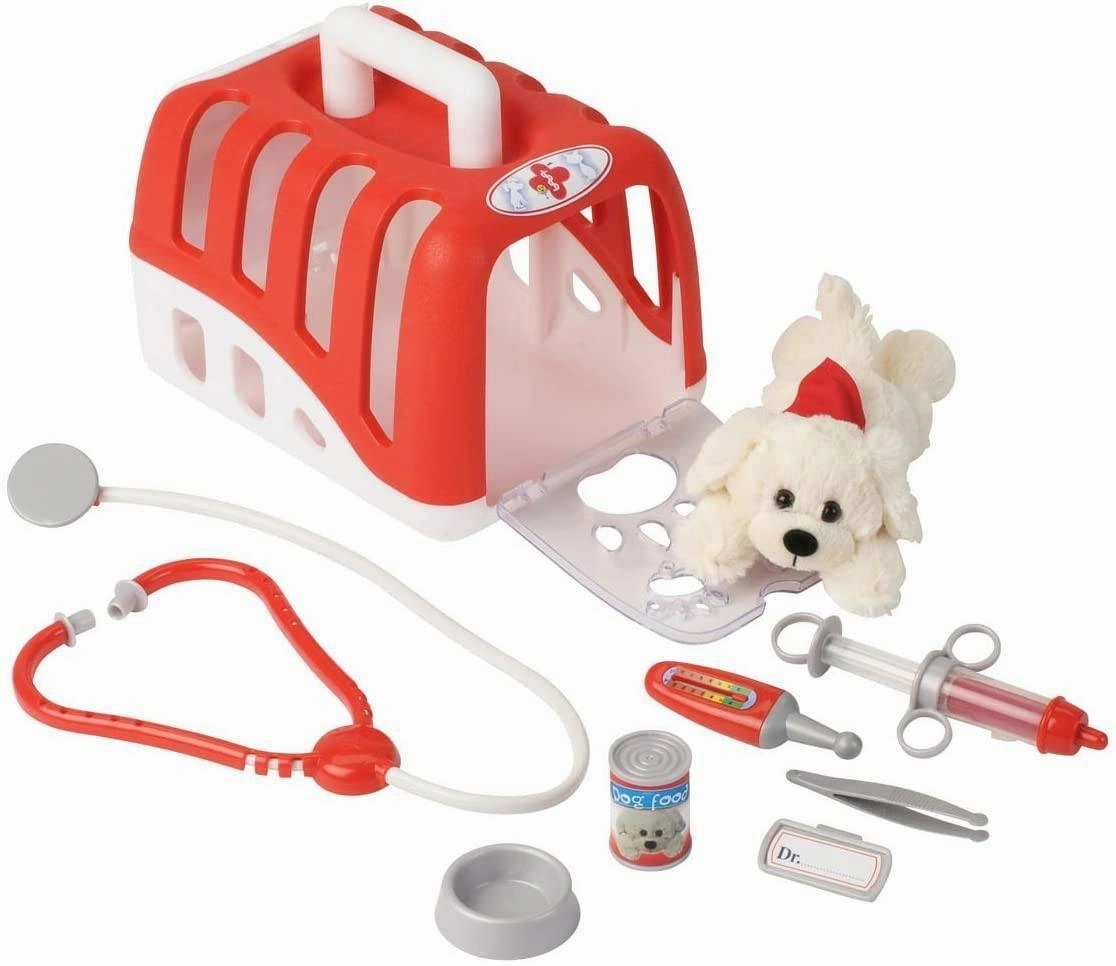 Klein 4831 Rescue Team Max & Dr. Kim Vet's Transport Box with Cuddly Dog Global Illumination Personality Quirk