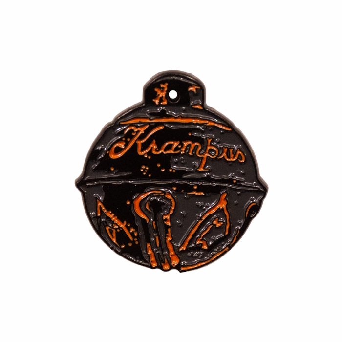 Whimsical Decorations Ghoulish Displays Krampus - Bell Ornament Enamel Pin