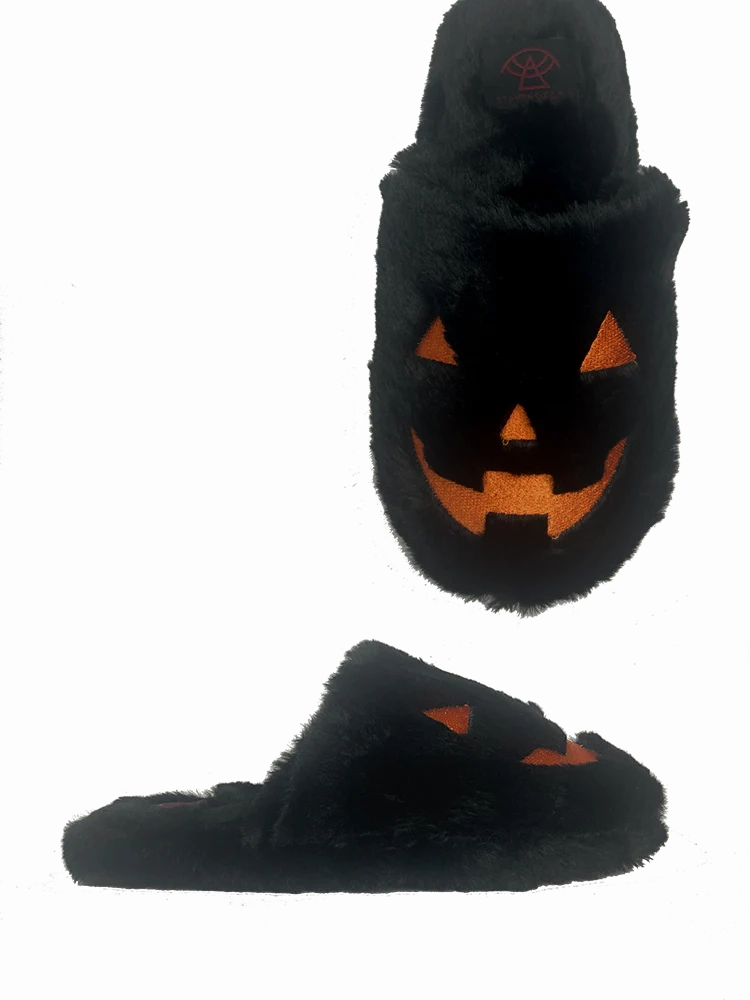 narrow - fit KREEPY KOZY JACK BLACK/ORANGE HOUSE SLIPPER