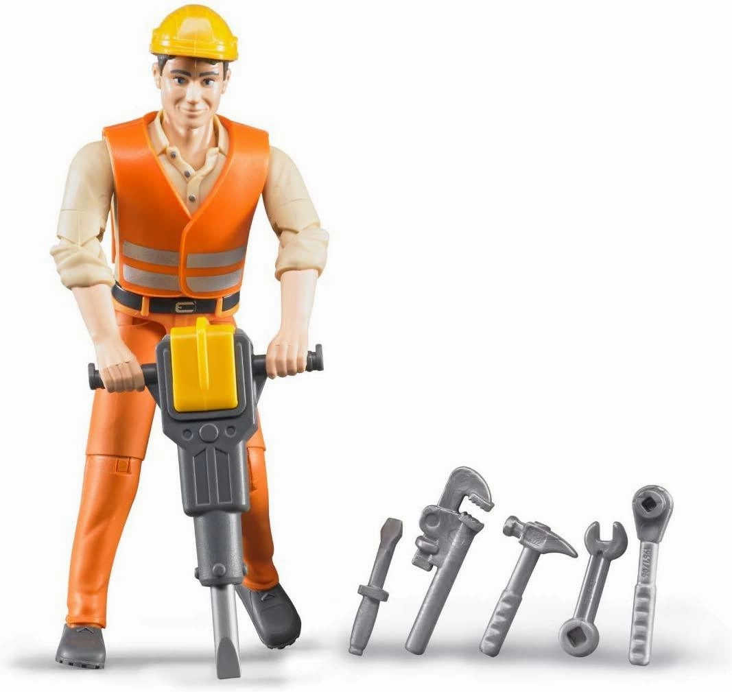 BRUDER 60020 BWORLD Construction Worker with Accessories Ultimate Edition