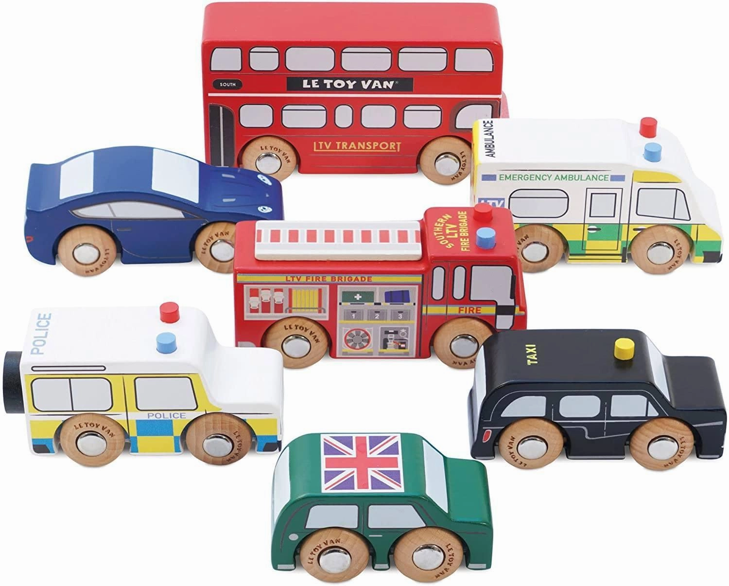 Le Toy Van Premium Wooden London Toy Car Set Monster Tamer