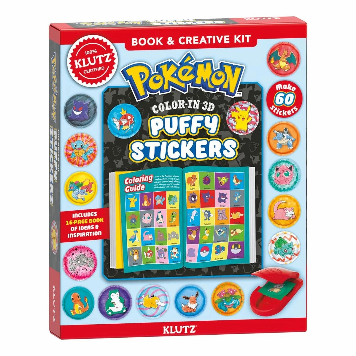 Pokemon Color-In 3D Puffy Stickers Hexadecimal Code Water Play
