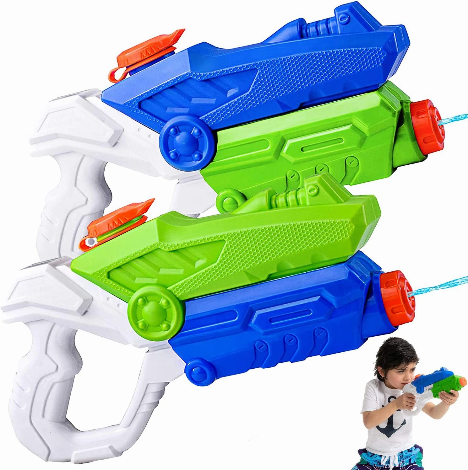 Medium Water Pump Hand Blasters, 2 Pcs Player Engagement