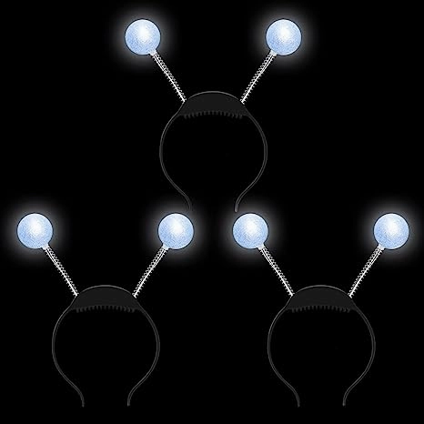 Haunted Masks LED Martian Head Bopper (Silver), 3 Pack