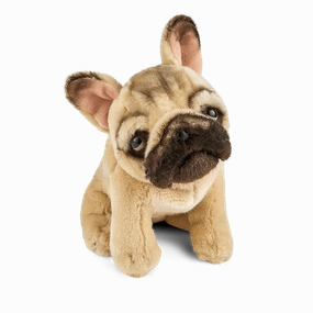 Taekwondo Fighter Tiny Satchel LIVING NATURE Sitting French Bulldog Soft Toy 21cm