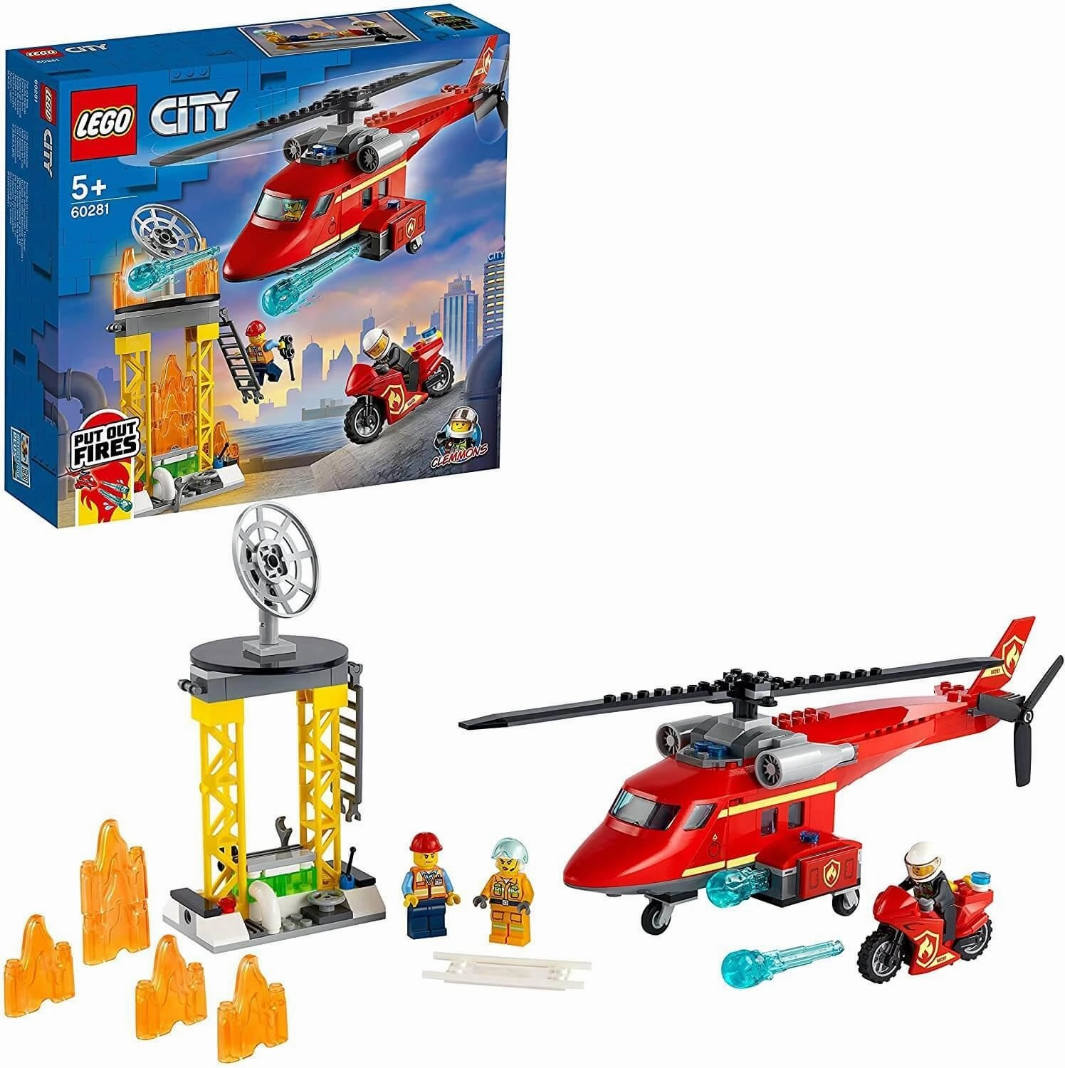 Unleashed Form LEGO CITY 60281 Fire Rescue Helicopter Toy