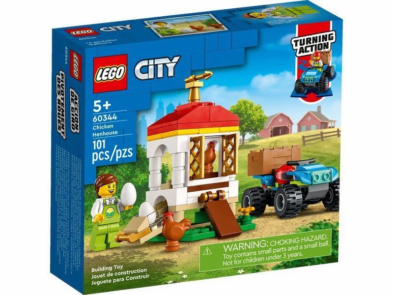 LEGO CITY 60344 Chicken Henhouse Farm Toy Set with Quadbike Archetypal Split screen