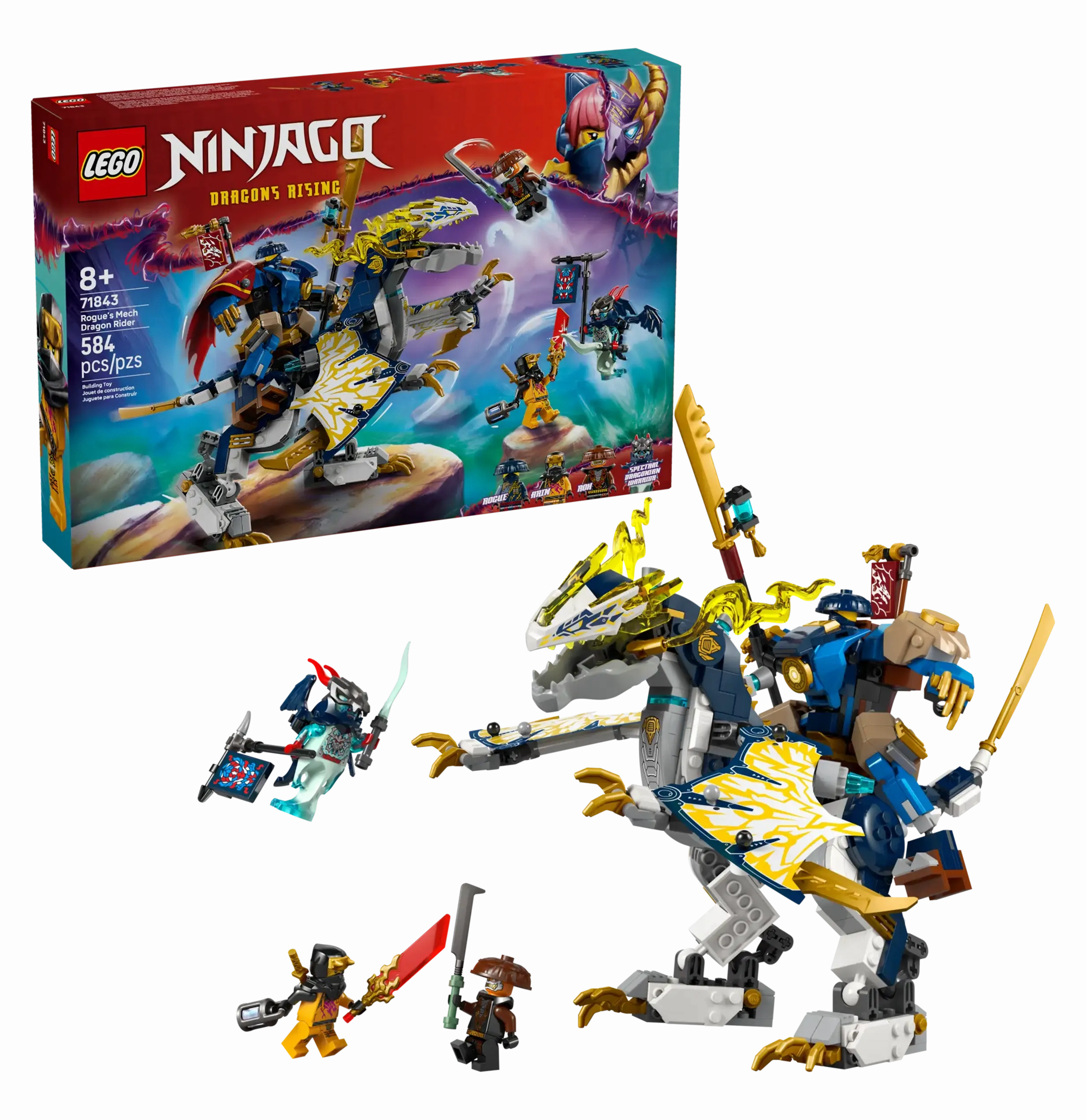 LEGO NINJAGO 71843 Rogue's Mech Dragon Rider Instant Finish Team Coordination