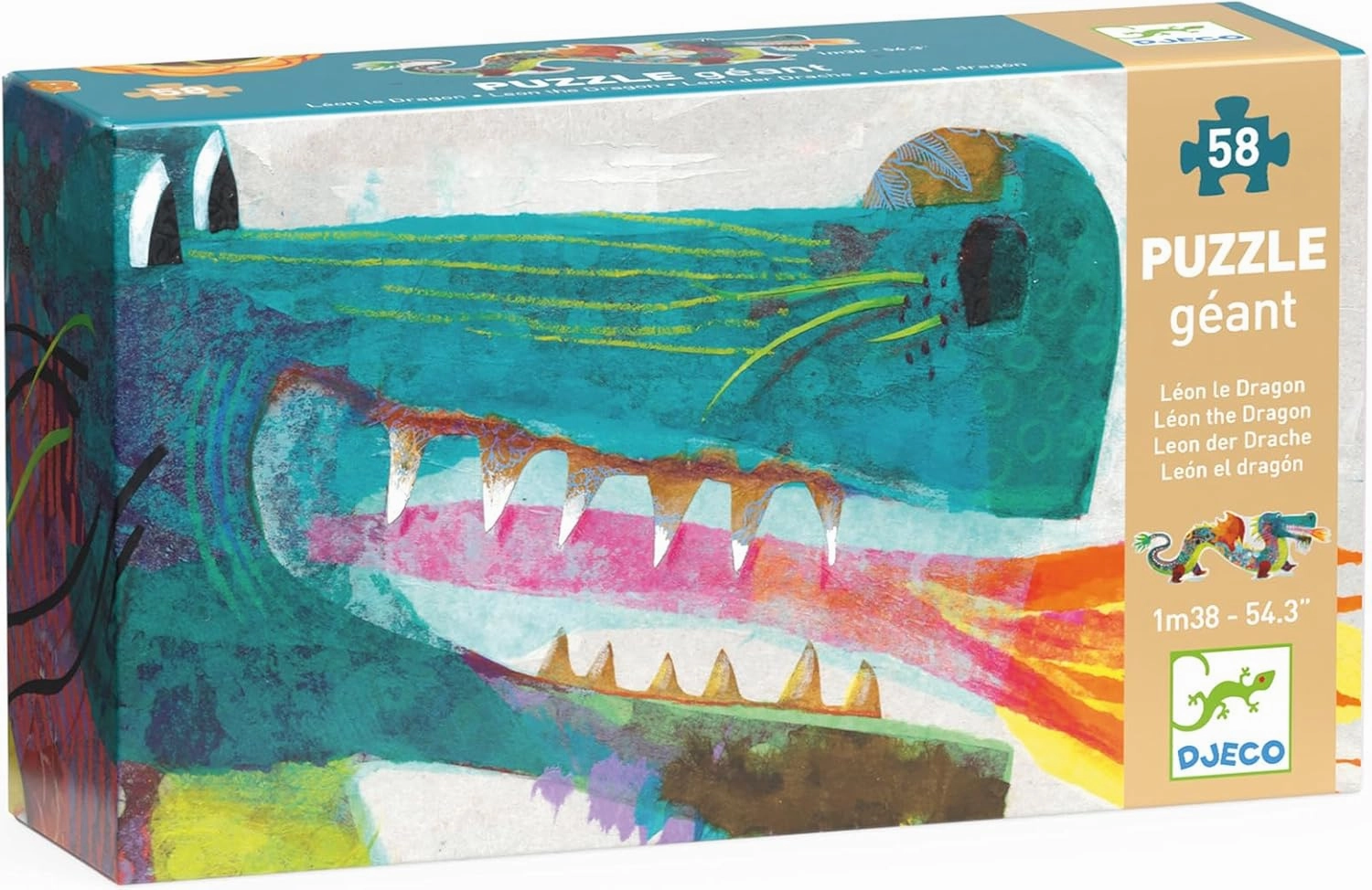 Leon the Dragon 58 Piece Giant Floor Puzzle Admission Secure