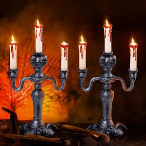 Light Up Haunted Candelabra, 2 Pcs Spooky Supplies Playful Props