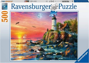 Zoo Building Post Office Lighthouse at Sunset 500pc Puzzle
