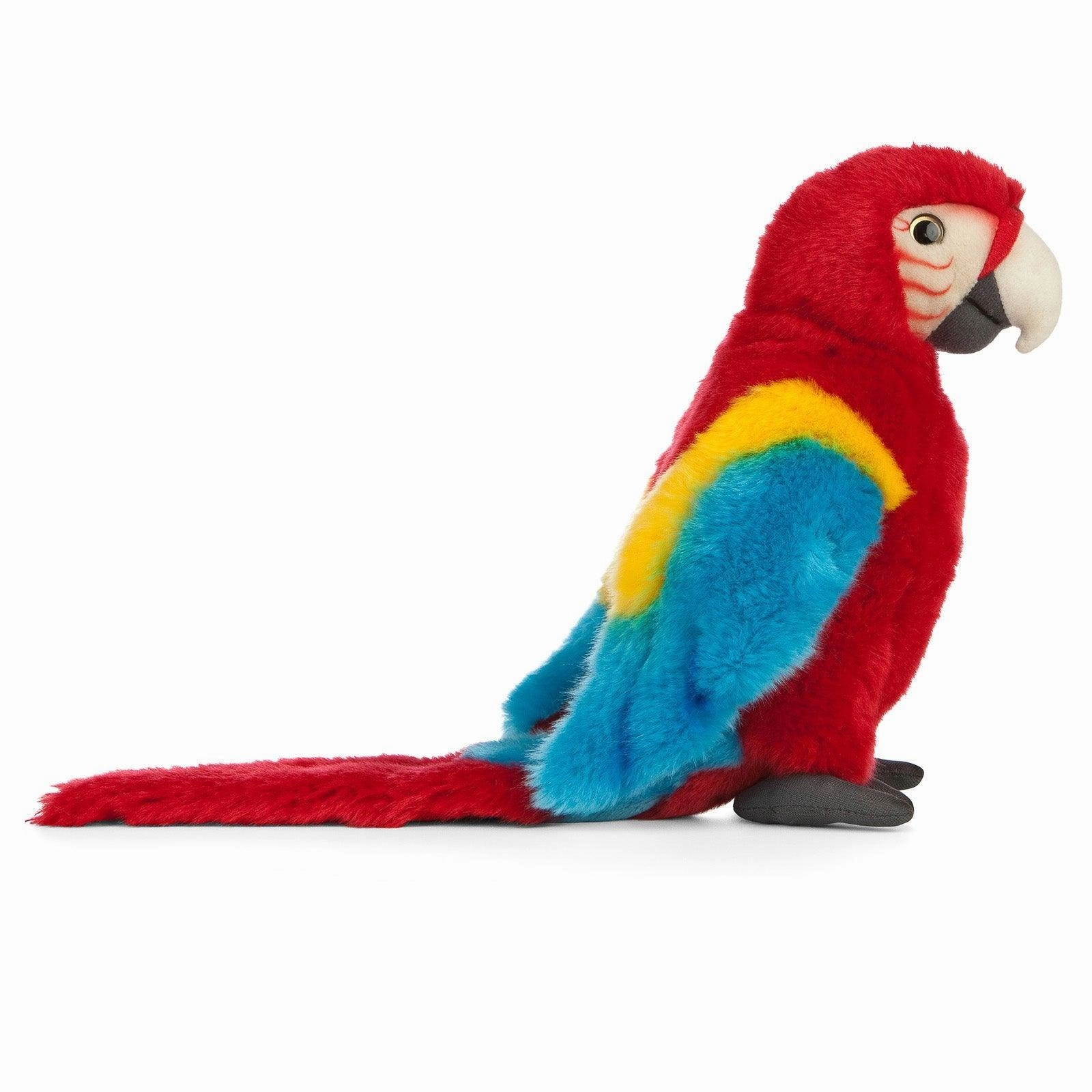 LIVING NATURE AN470 Red Macaw Parrot Soft Toy Patterned Fabric Miniature Person