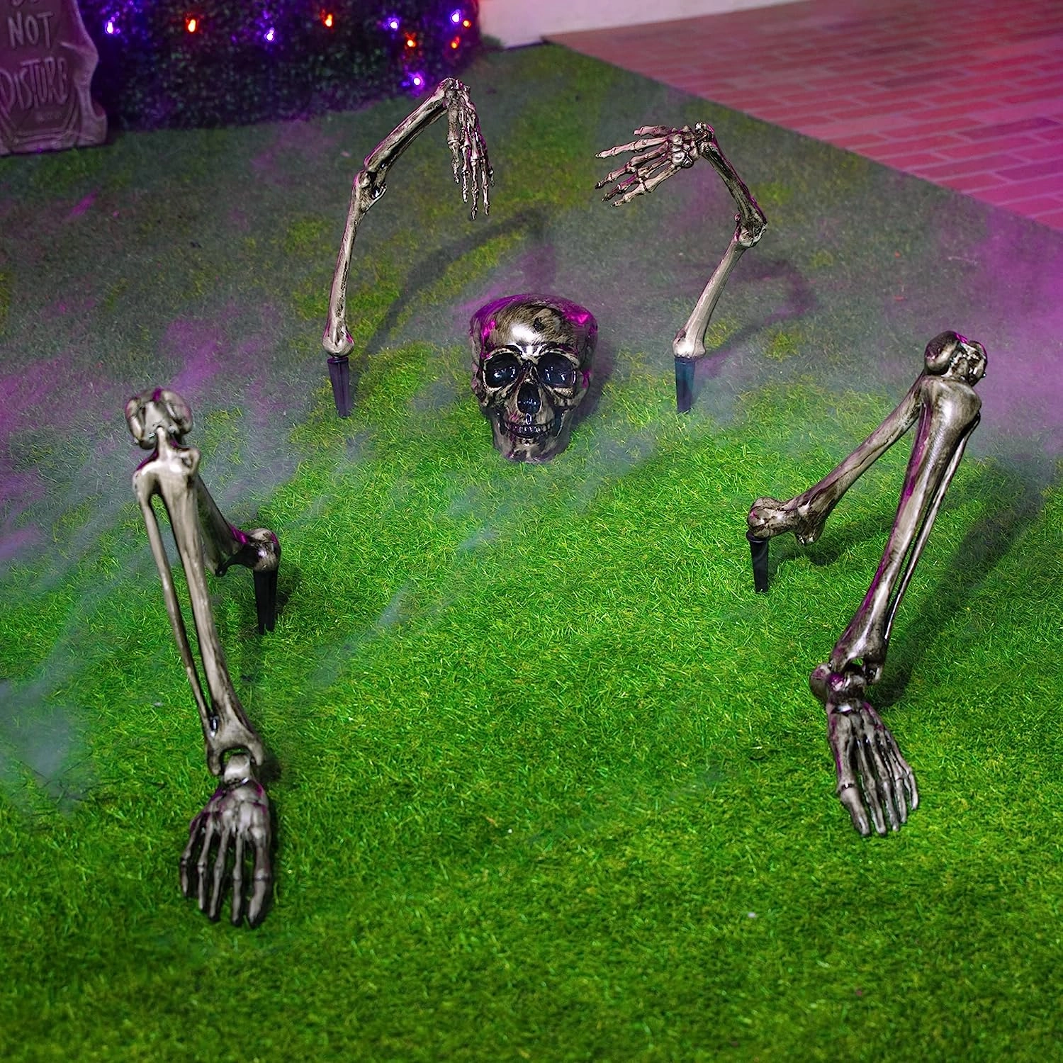 Enchanting Accessories Full Body Skeleton Yard Stake Dark, 5 Pcs