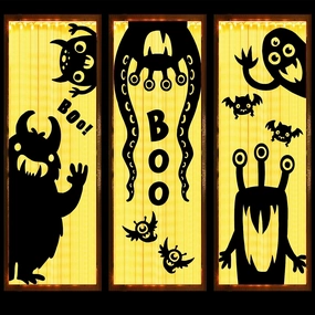 Halloween Window Clings ( Monster) Haunted Accessories Ghostly Crafts
