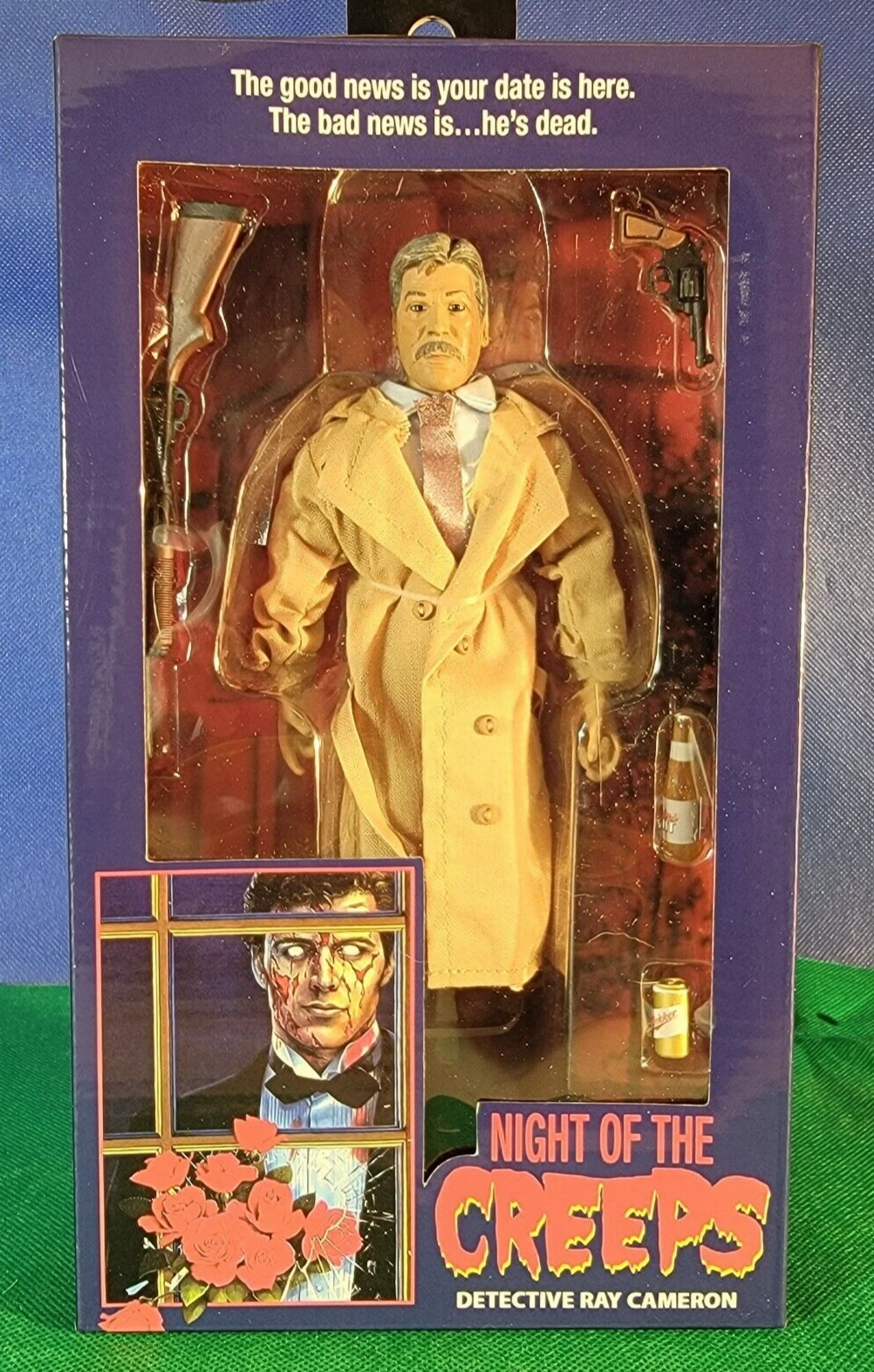NECA Night Of The Creeps Figure Ray Cameron Limited 3000 Scream Factory NEW signed by Tom Atkins Ghostly Decorations