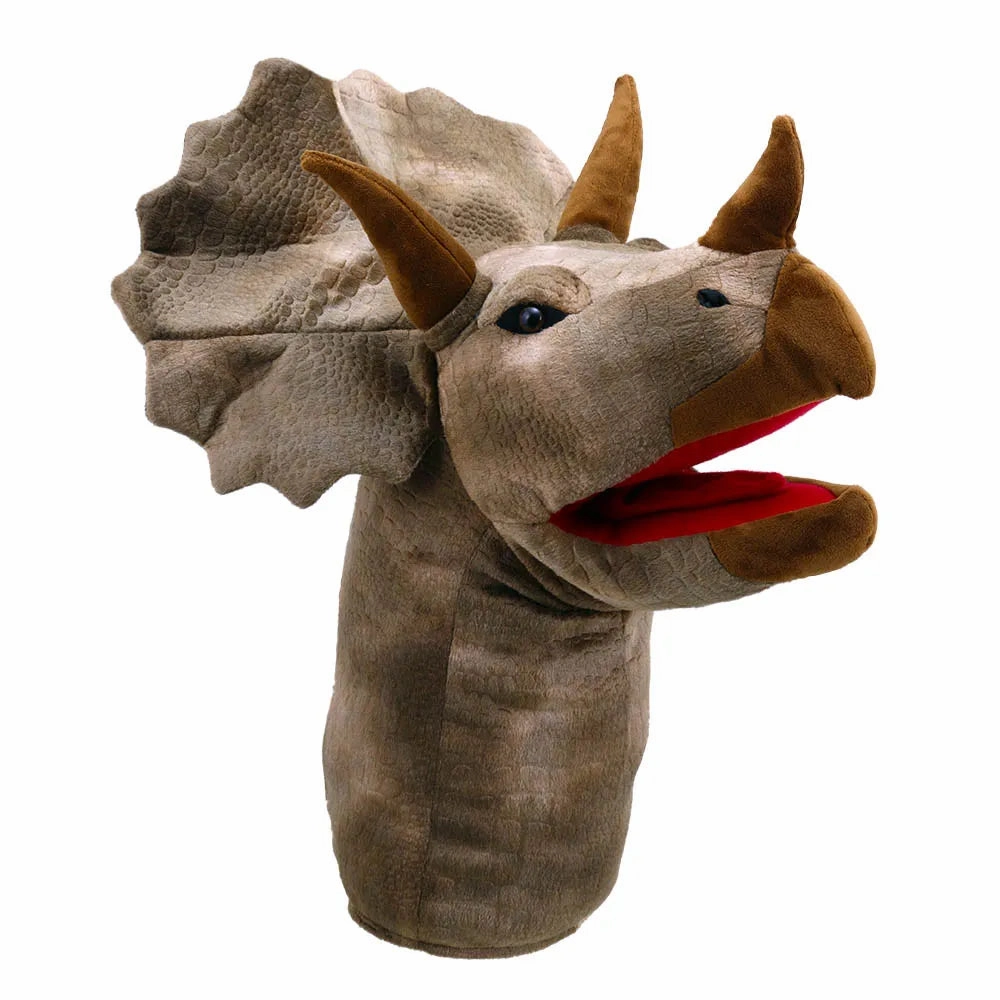 The Puppet Company - Large Dino Heads - Triceratops Hand Puppet Future Release