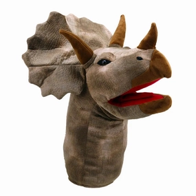 The Puppet Company - Large Dino Heads - Triceratops Hand Puppet Future Release