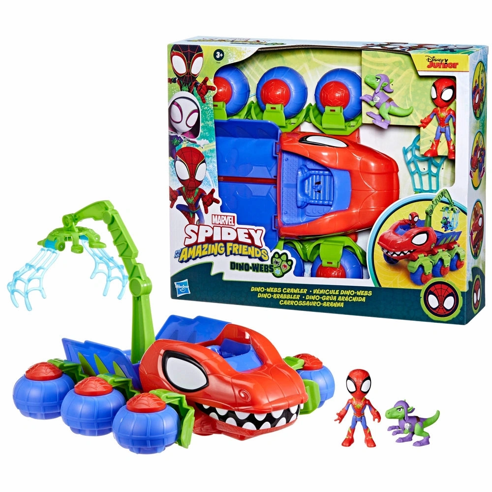 Marvel Spidey and His Amazing Friends Dino-Webs Crawler Collector's Set Hair Animation