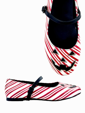 Trend-setting arch Odor Control Tech MARY JANE JACKOLANTERN FLAT CANDY CANE