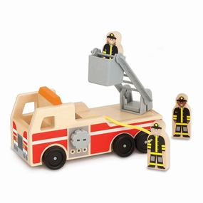 Melissa & Doug 19391 Classic Wooden Fire Truck Play Set Seasonally Rare Progression Path
