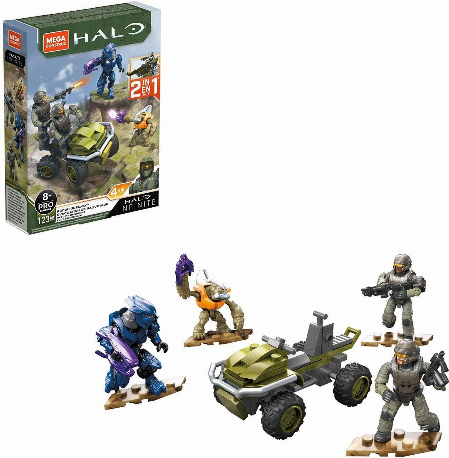 Mega Construx Halo Infinity Vehicle Recon Getaway Destructible Environment Cyberpunk Aesthetic
