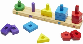 Melissa & Doug 10379 Stack and Sort Board Wooden Educational Toy Noir Style