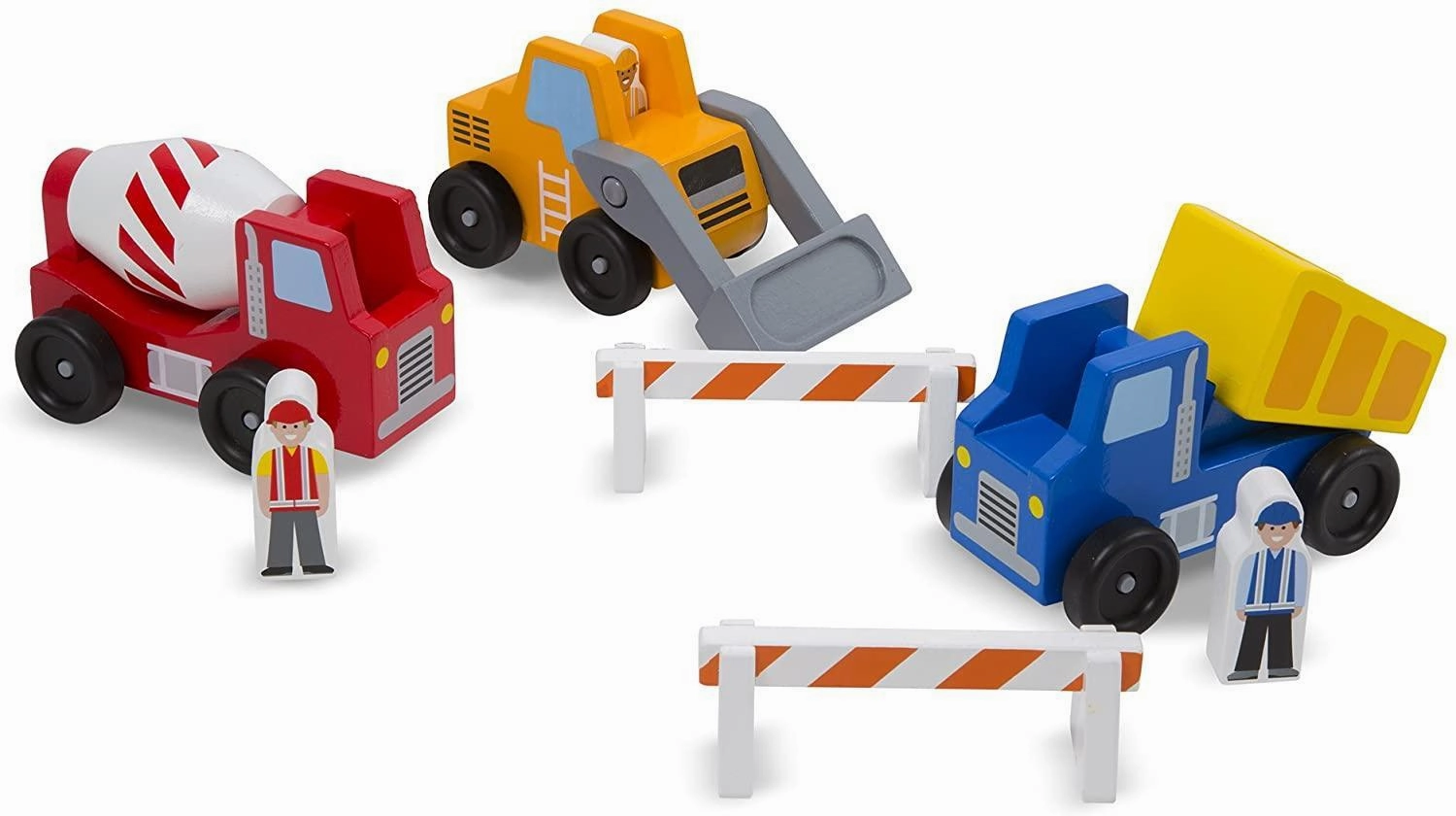 Melissa & Doug 10656 Classic Wooden Toy Construction Vehicle Set Tutorial Mode Ordinary Rank