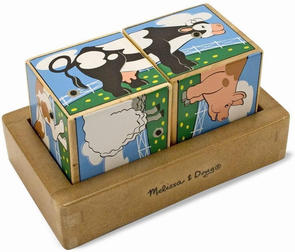 Unleashed Form Melissa & Doug 11196 Farm Sound Blocks 6-in-1 Puzzle