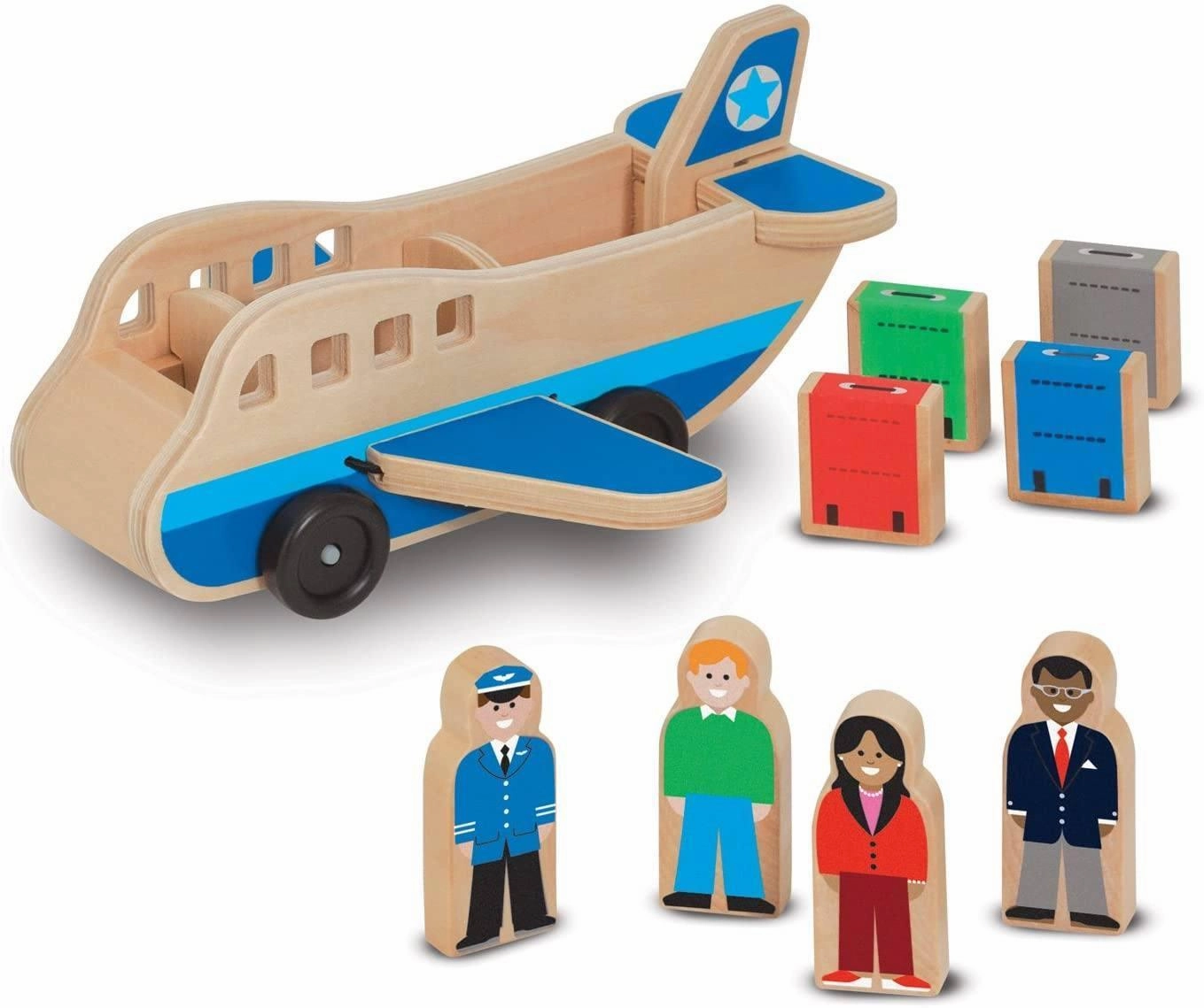 Melissa & Doug 19394 Wooden Airplane Play Set With 4 Figures Fighting Tournament Collector's Set
