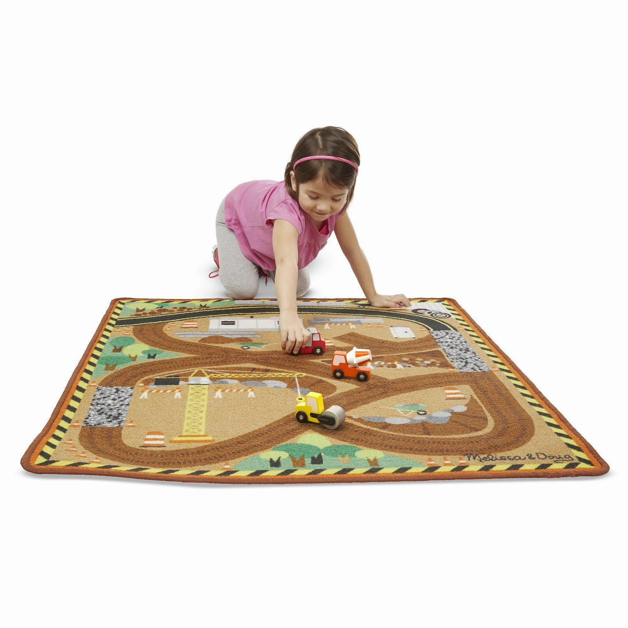 Player Friendly Platinum Trophy Melissa & Doug 19407 Round the Construction Zone Work Site Rug & Vehicle Set