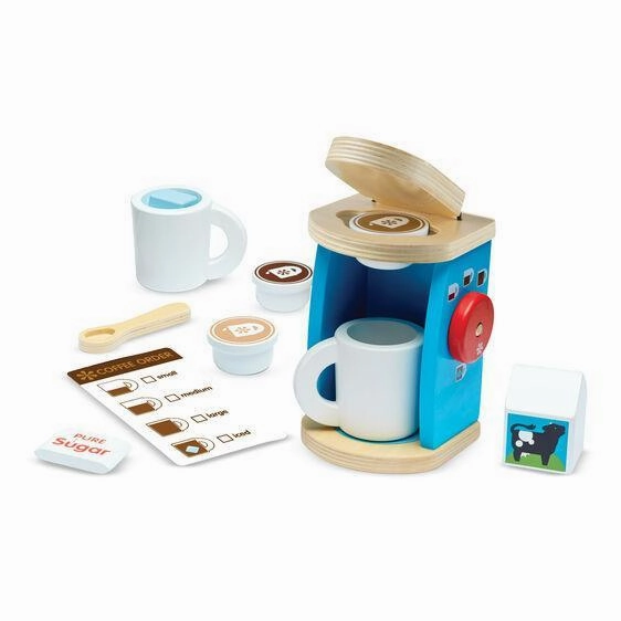Revived Franchise Melissa & Doug 9842 Wooden Brew & Serve Coffee Set