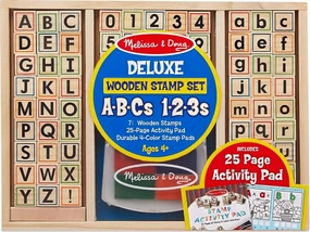 Complete Awakening Melissa & Doug Deluxe Wooden Stamp Set - ABC 123