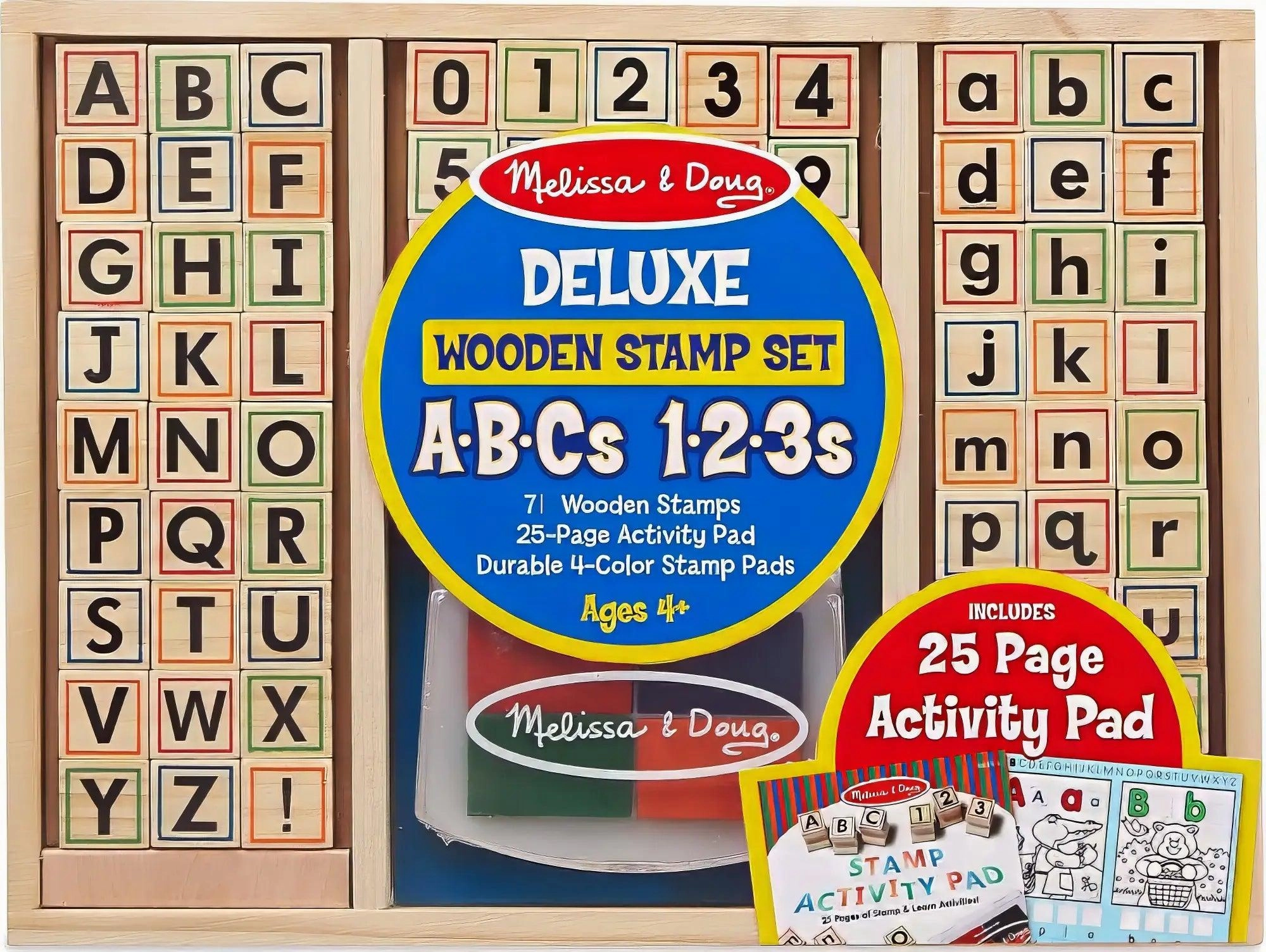 Complete Awakening Melissa & Doug Deluxe Wooden Stamp Set - ABC 123