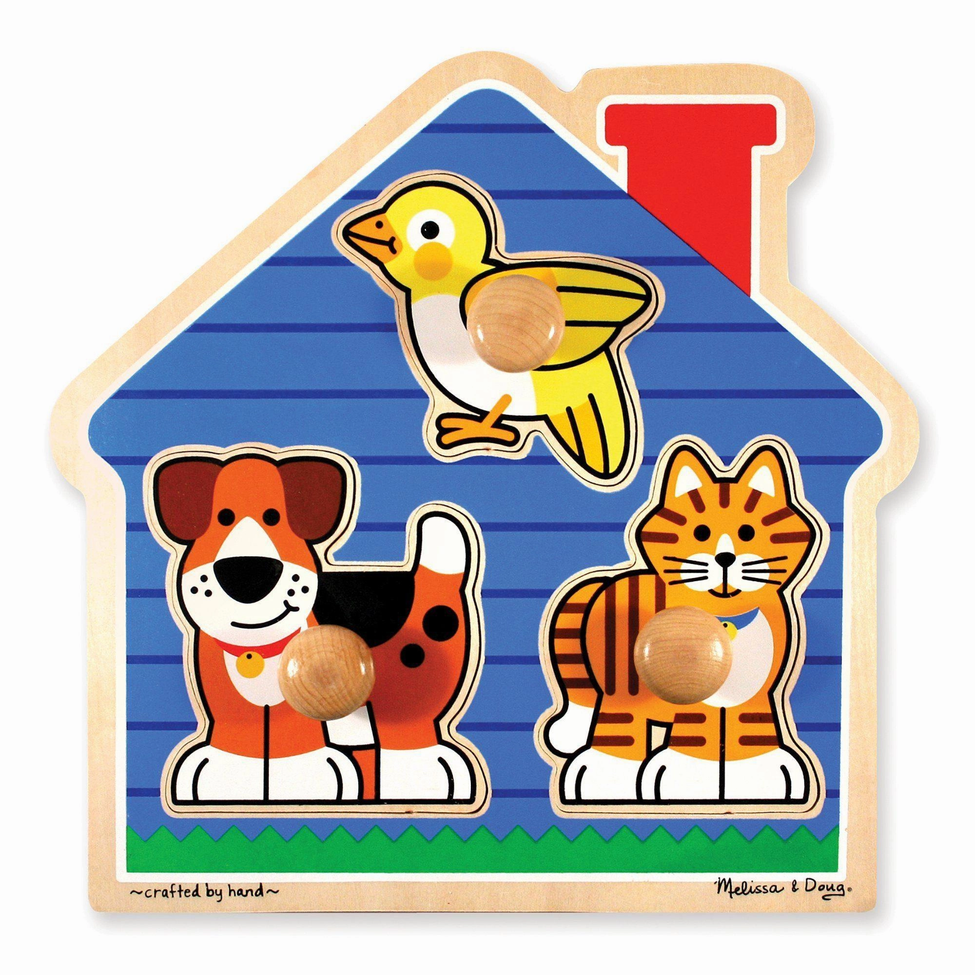 Melissa & Doug First Shapes Jumbo Knob Peg Puzzle Mini Performer Trained Specialist