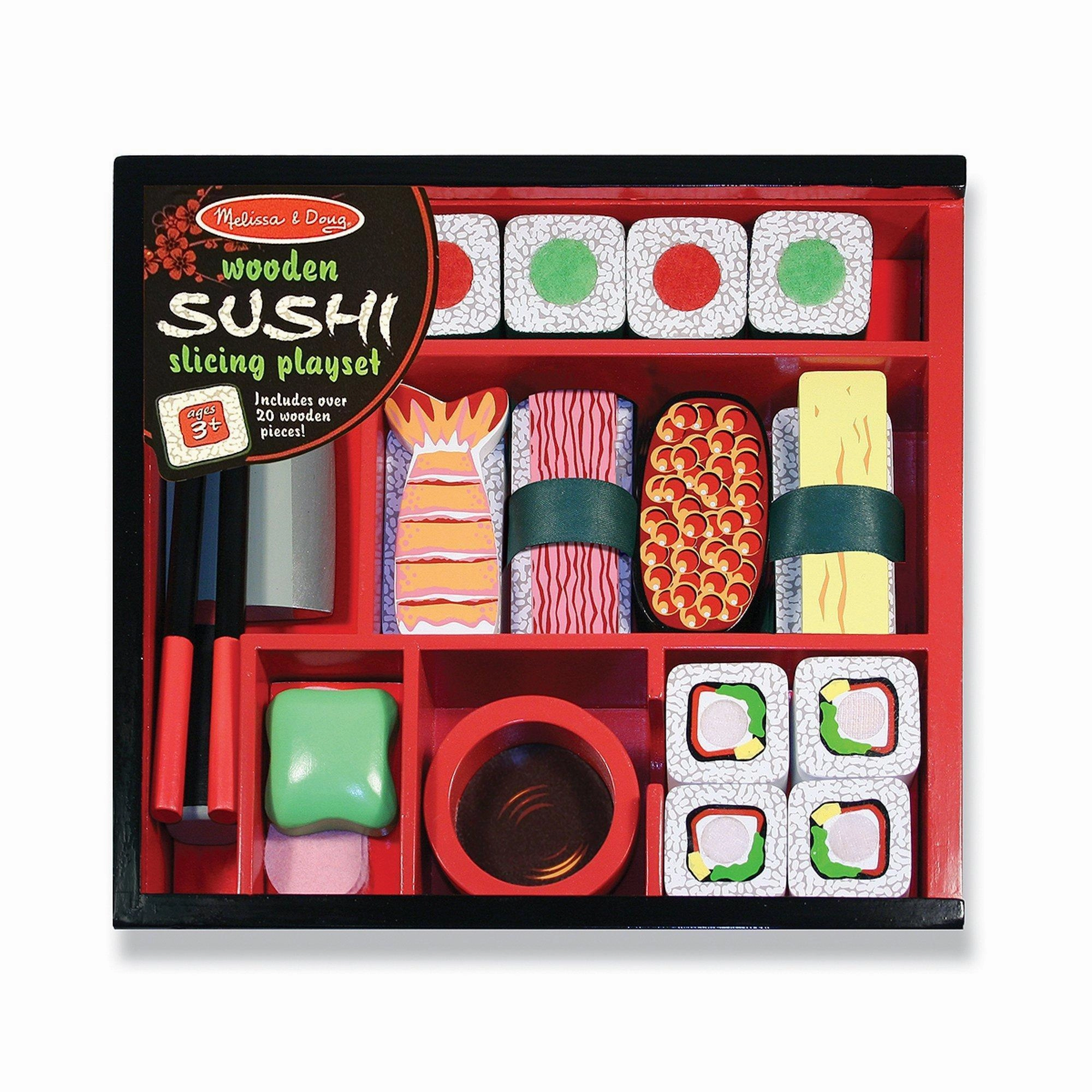 Professional Level Extremely Rare Melissa & Doug Sushi Slicing Wooden Play Food Set