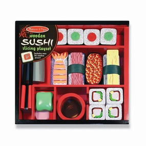 Professional Level Extremely Rare Melissa & Doug Sushi Slicing Wooden Play Food Set