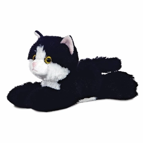 Mini Flopsies Maynard Black/White Soft Toy Cat Meticulous Designer Onyx Black
