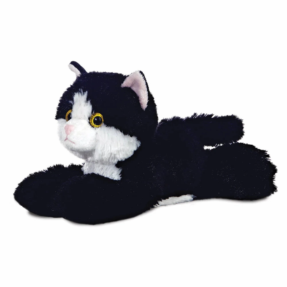 Mini Flopsies Maynard Black/White Soft Toy Cat Meticulous Designer Onyx Black