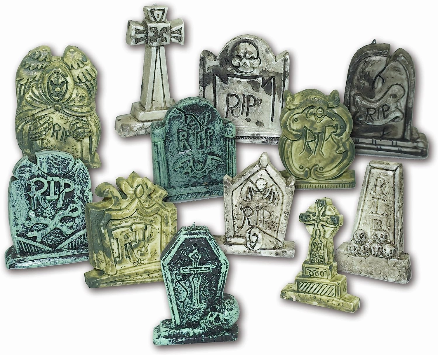Haunted Props Ghoulish Props Miniature Tombstones 12 Piece Set