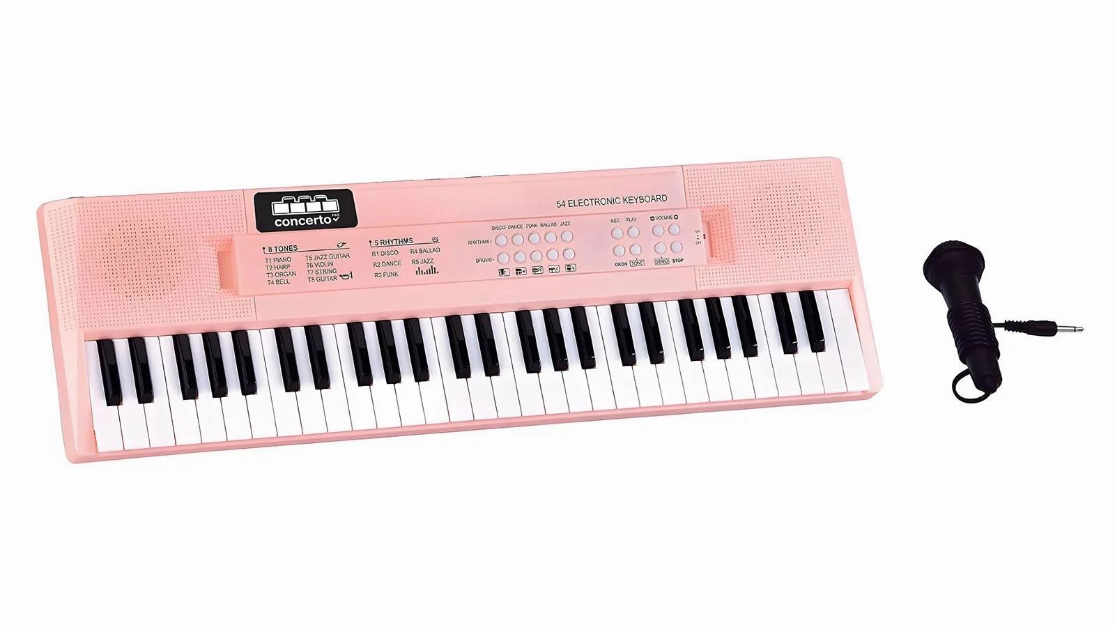 Progression Path Reig 54 Keys Electronic Keyboard with Microphone - Colour Pink