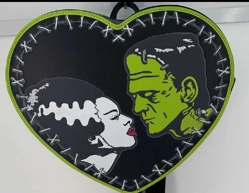 Bride and Frank Stitch Heart Backpack Frightening Ornaments Monster Accessories
