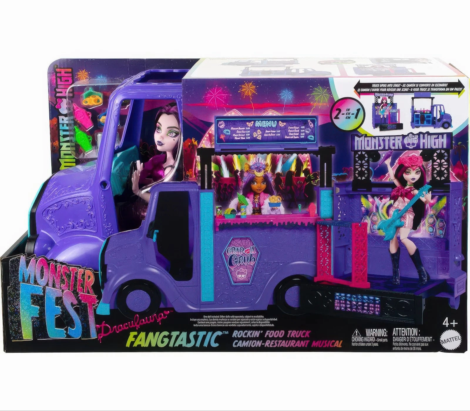Monster High Playset Fangtastic Rockin' Food Truck 2-in-1 Playset Mature Theme